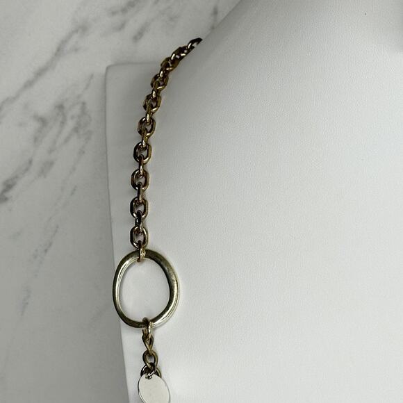 Chico's Mixed Metal Disc Charm Chain Statement Necklace ✨ - Picture 7 of 10